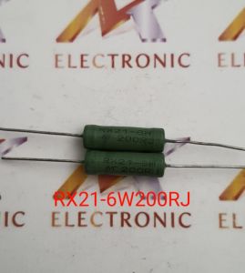 RX21 điện trở cuộn dây 6W200RJ 6W200R 6W 200R độ chính xác 5% dây quấn kháng sơn xanh lá cây (con)