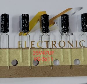 (Combo 10 con) Tụ hóa vỉ giấy 35V47UF 47UF35V 35V 47UF Kích thước 5 x 11mm chính hãng mới 100% (combo)