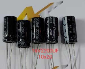 ( Combo 5 con) Tụ hóa 16V2200UF 16V 2200UF 2200UF16V kích thước 10x20mm chất lượng cao (combo)