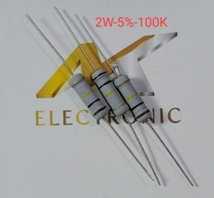 ( Combo 5 con ) Điện trở 2W 5% 100K 100 kiloohms 2 watt màng oxit (Combo)