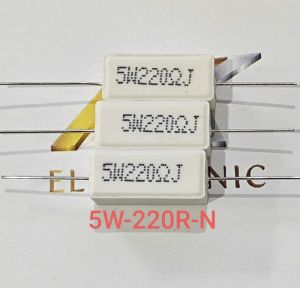 (Combo 5 con) Trở sứ 5W 220R 5W220R 220ohm nằm ngang - Hàng chất lượng cao (combo)